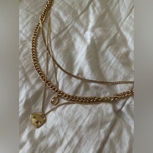Four layer gold necklace (all connected to each other)